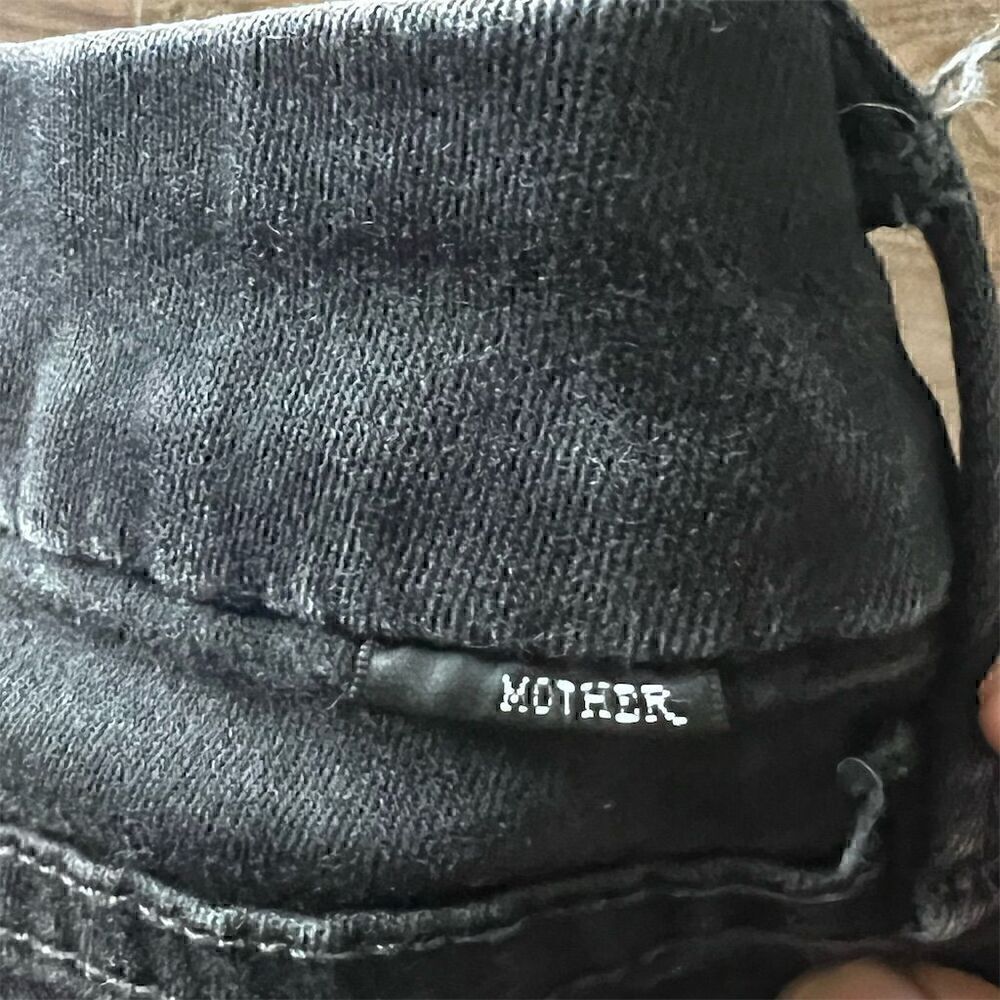 MOTHER The Looker Crop Skinny Jeans Black Denim Women's Size 25 Five-Pocket - Picture 9 of 11